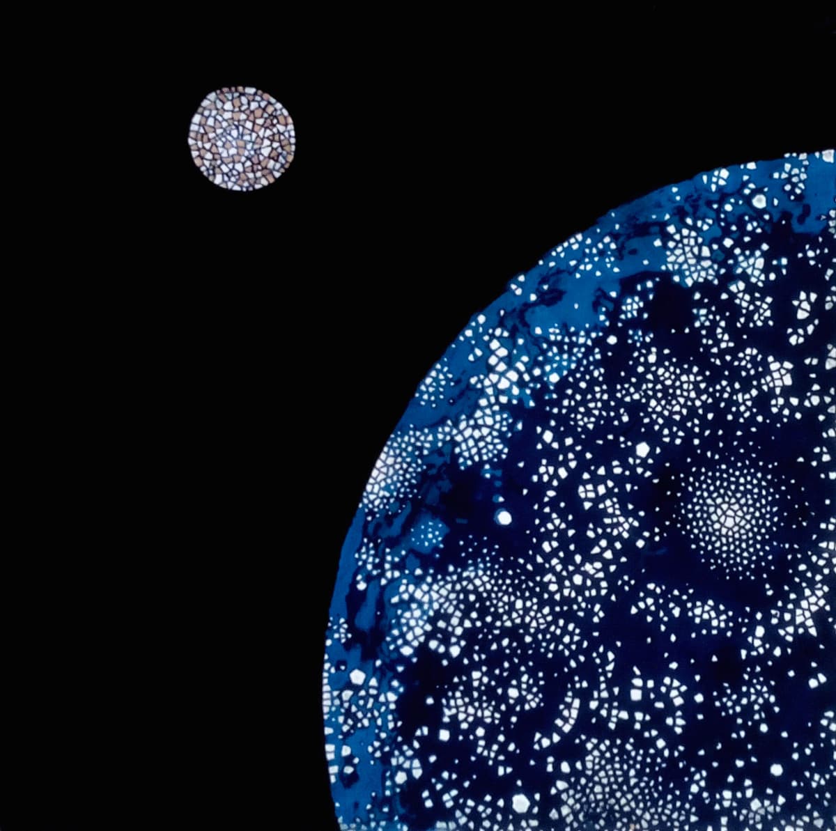 Oeuvre 'Planètes 2' en coquilles d'oeuf - Composition 9